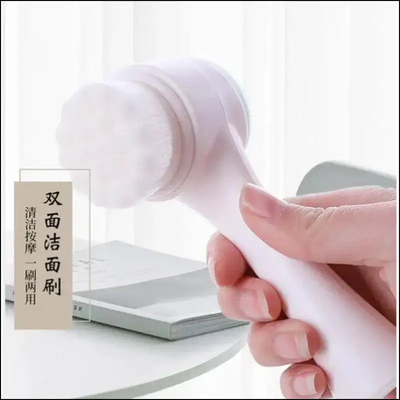 Silica Gel Facial Brush | Double-Sided Cleanser for Blackhead Removal & Exfoliating Pore Cleaner | Soft Face Tool