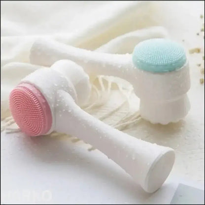 Silica Gel Facial Brush | Double-Sided Cleanser for Blackhead Removal & Exfoliating Pore Cleaner | Soft Face Tool