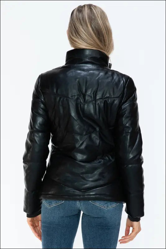 Snobbish Pocketed Zip Up Turtleneck Puffer Jacket