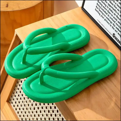 Soft Sole Platform Flip Flops for Women – Summer Beach Non-Slip Cloud Slippers Thick Clip Toe Bathroom Slides Sandals