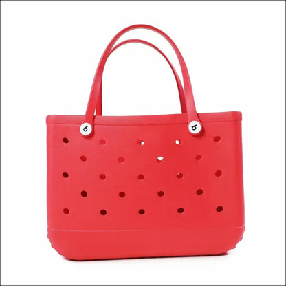 Solid Waterproof Beach Bag Durable EVA Rubber Handbag for Swimming Shopping Sports and Travel - Fashion