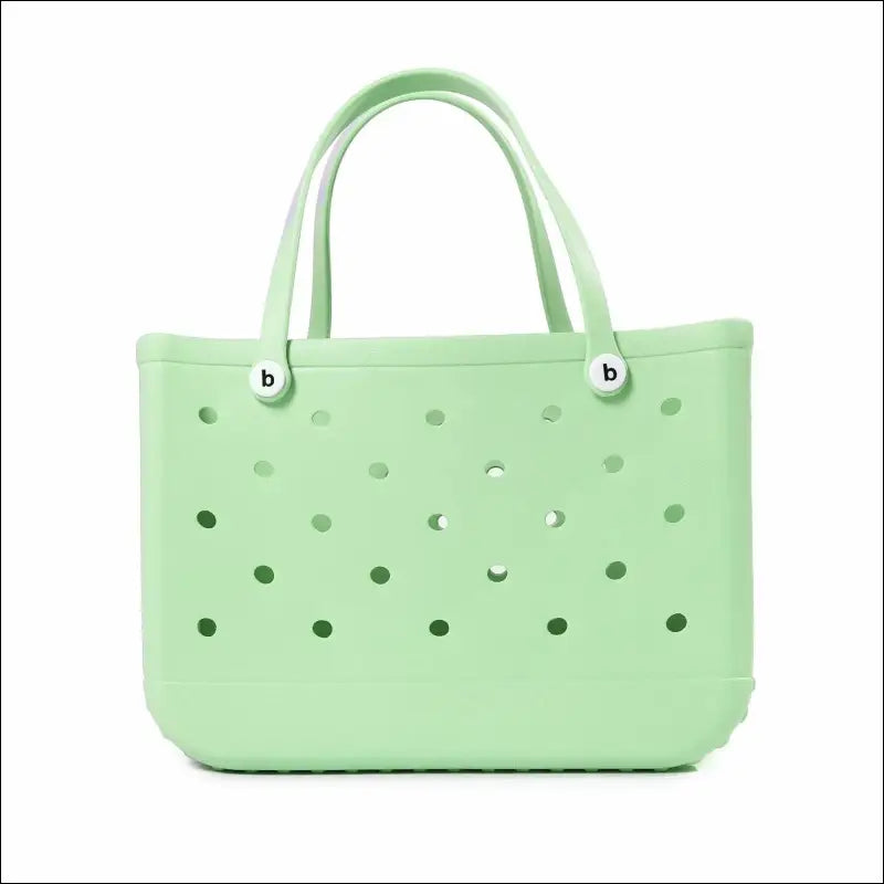 Solid Waterproof Beach Bag Durable EVA Rubber Handbag for Swimming Shopping Sports and Travel - Fashion