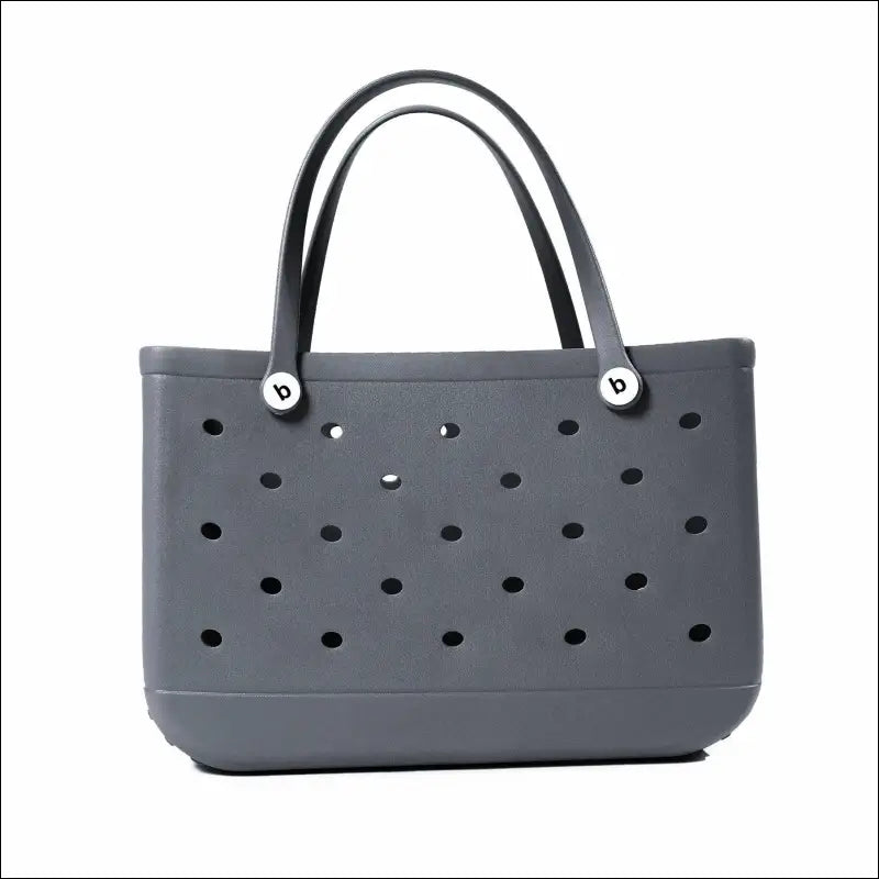 Solid Waterproof Beach Bag Durable EVA Rubber Handbag for Swimming Shopping Sports and Travel - Fashion