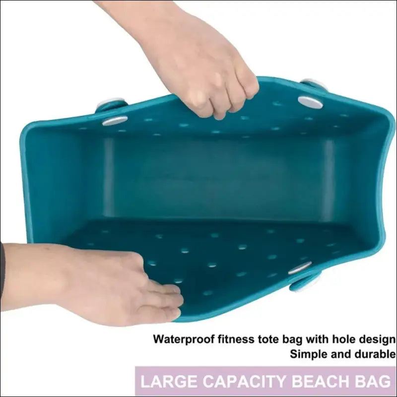 Solid Waterproof Beach Bag Durable EVA Rubber Handbag for Swimming Shopping Sports and Travel - Fashion