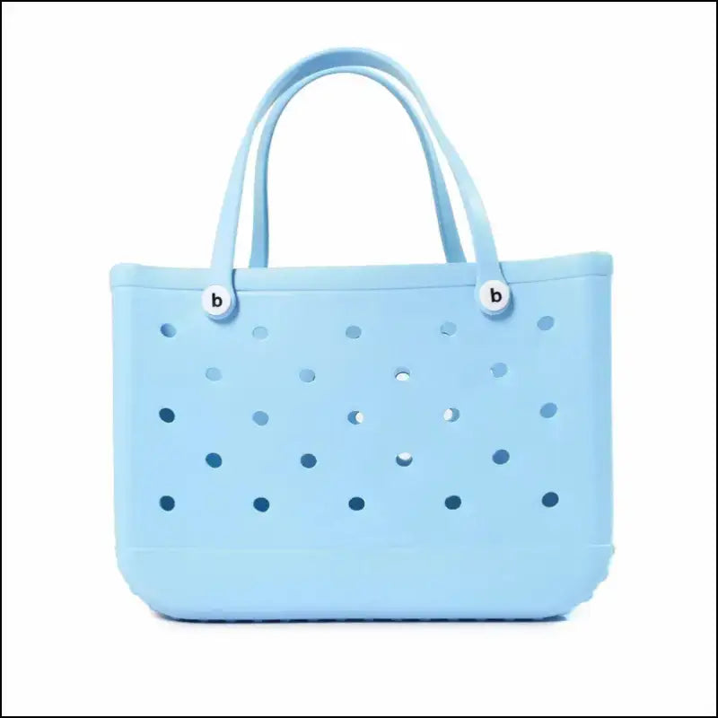 Solid Waterproof Beach Bag Durable EVA Rubber Handbag for Swimming Shopping Sports and Travel - Fashion