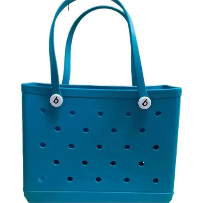 Solid Waterproof Beach Bag Durable EVA Rubber Handbag for Swimming Shopping Sports and Travel - Fashion