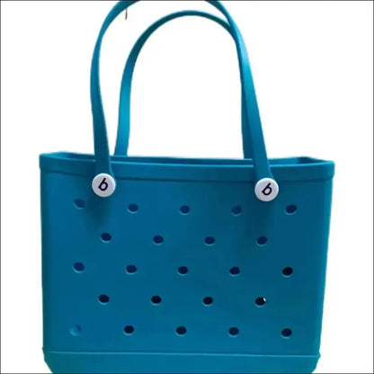Solid Waterproof Beach Bag Durable EVA Rubber Handbag for Swimming Shopping Sports and Travel - Fashion