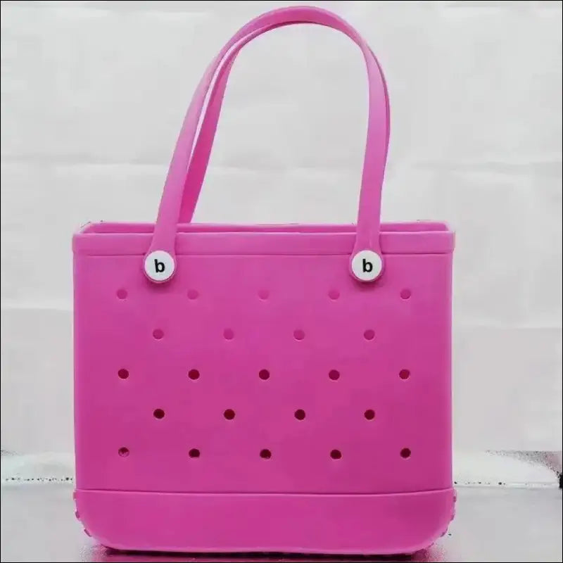 Solid Waterproof Beach Bag Durable EVA Rubber Handbag for Swimming Shopping Sports and Travel - Fashion
