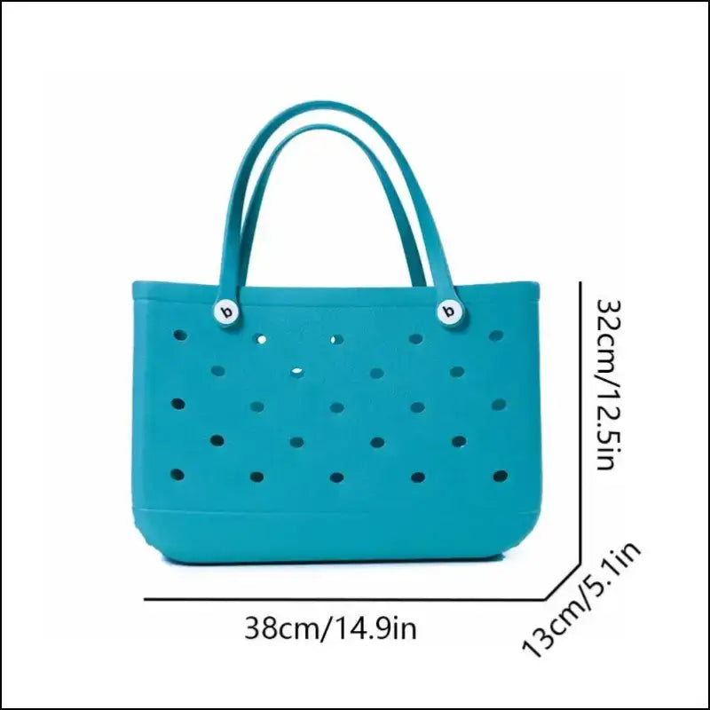 Solid Waterproof Beach Bag Durable EVA Rubber Handbag for Swimming Shopping Sports and Travel - Fashion