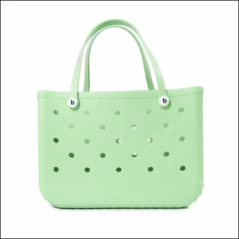 Solid Waterproof Beach Bag Durable EVA Rubber Handbag for Swimming Shopping Sports and Travel - Fashion