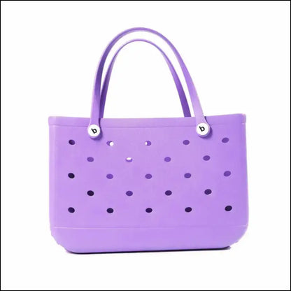 Solid Waterproof Beach Bag Durable EVA Rubber Handbag for Swimming Shopping Sports and Travel - Fashion