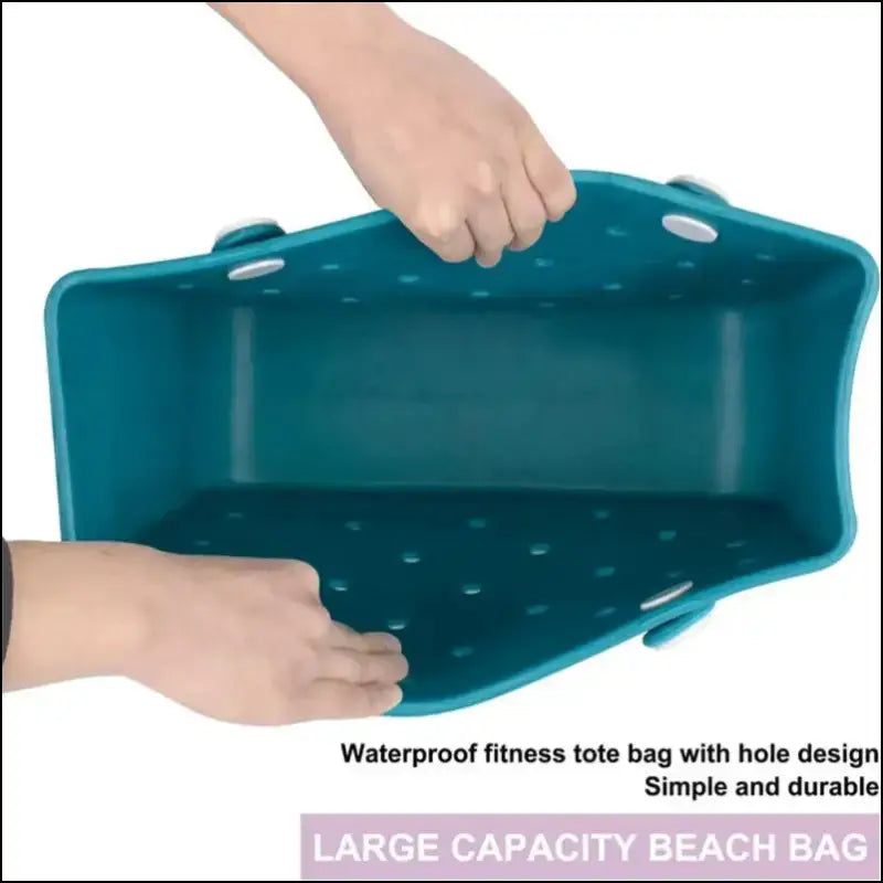 Solid Waterproof Beach Bag Durable EVA Rubber Handbag for Swimming Shopping Sports and Travel - Fashion