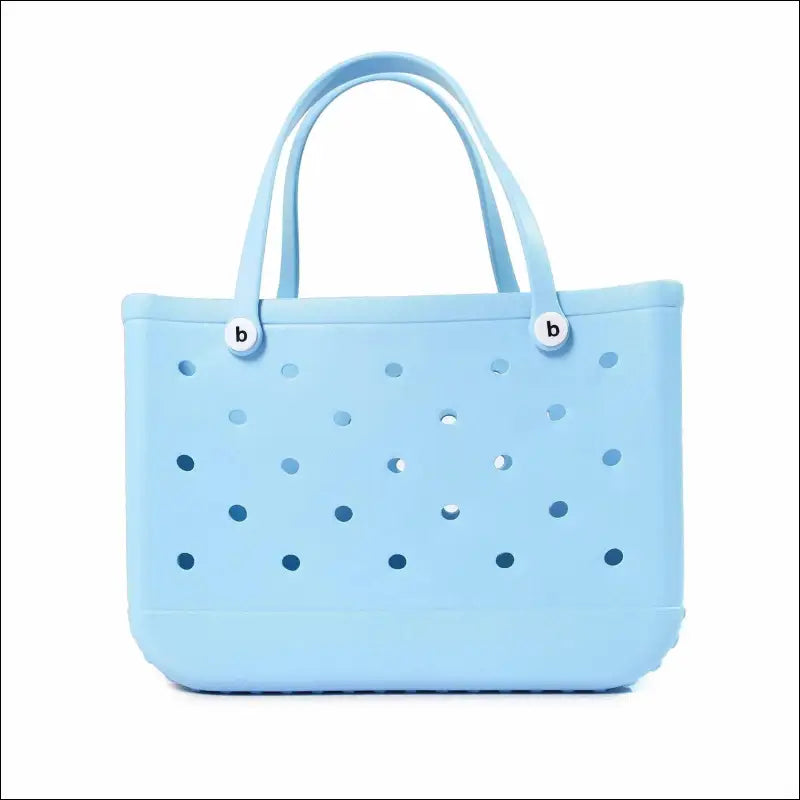 Solid Waterproof Beach Bag Durable EVA Rubber Handbag for Swimming Shopping Sports and Travel - Fashion