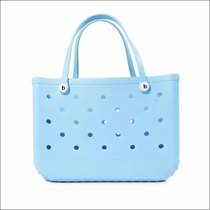 Solid Waterproof Beach Bag Durable EVA Rubber Handbag for Swimming Shopping Sports and Travel - Fashion