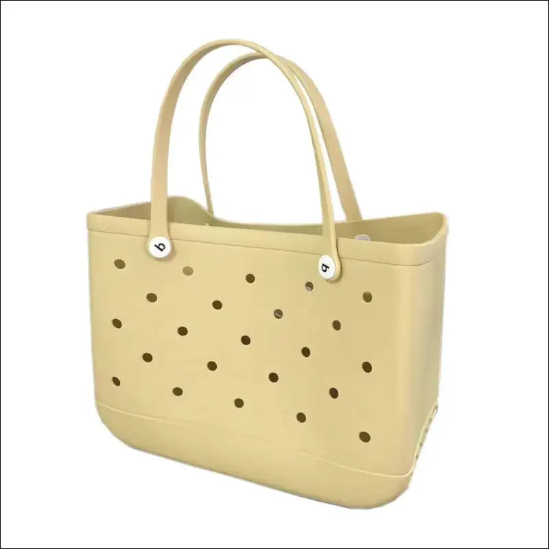 Solid Waterproof Beach Bag Durable EVA Rubber Handbag for Swimming Shopping Sports and Travel - Fashion