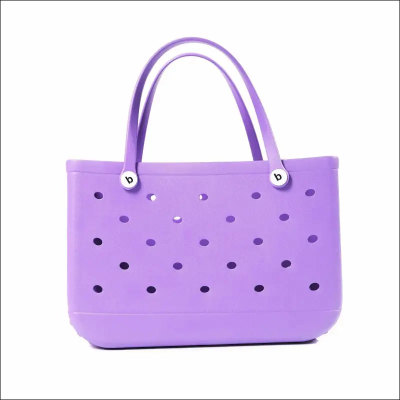 Solid Waterproof Beach Bag Durable EVA Rubber Handbag for Swimming Shopping Sports and Travel - Fashion