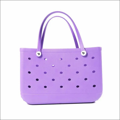 Solid Waterproof Beach Bag Durable EVA Rubber Handbag for Swimming Shopping Sports and Travel - Fashion