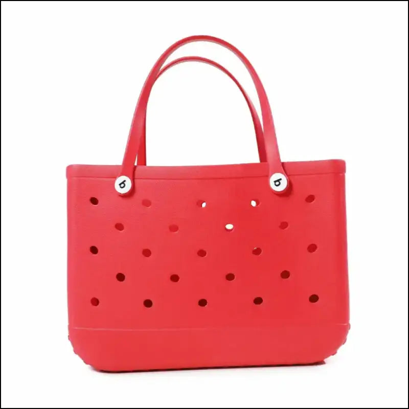 Solid Waterproof Beach Bag Durable EVA Rubber Handbag for Swimming Shopping Sports and Travel - Fashion