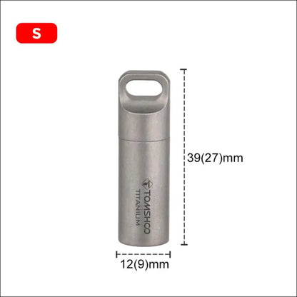 Tomshoo Titanium Mini Sealed Waterproof Storage Pill Box Perfume Case Pendants EDC Tools Eco-friendly Home Outdoor - S