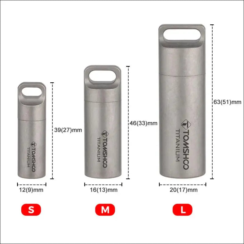 Tomshoo Titanium Mini Sealed Waterproof Storage Pill Box Perfume Case Pendants EDC Tools Eco-friendly Home Outdoor