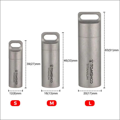 Tomshoo Titanium Mini Sealed Waterproof Storage Pill Box Perfume Case Pendants EDC Tools Eco-friendly Home Outdoor