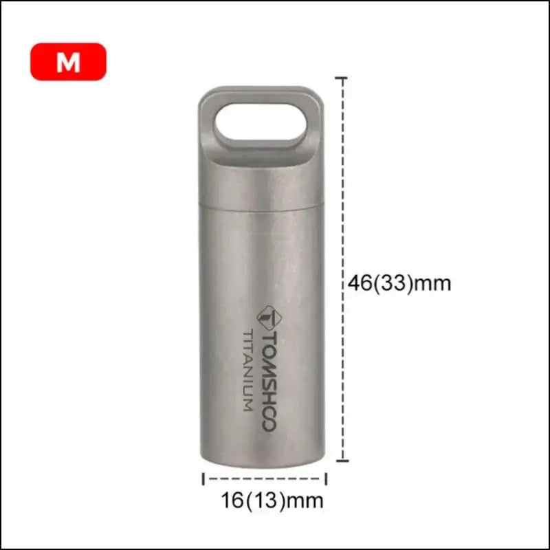Tomshoo Titanium Mini Sealed Waterproof Storage Pill Box Perfume Case Pendants EDC Tools Eco-friendly Home Outdoor - M