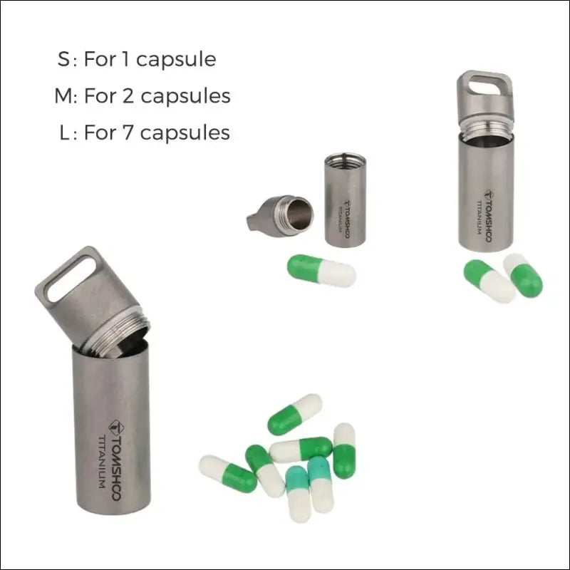 Tomshoo Titanium Mini Sealed Waterproof Storage Pill Box Perfume Case Pendants EDC Tools Eco-friendly Home Outdoor