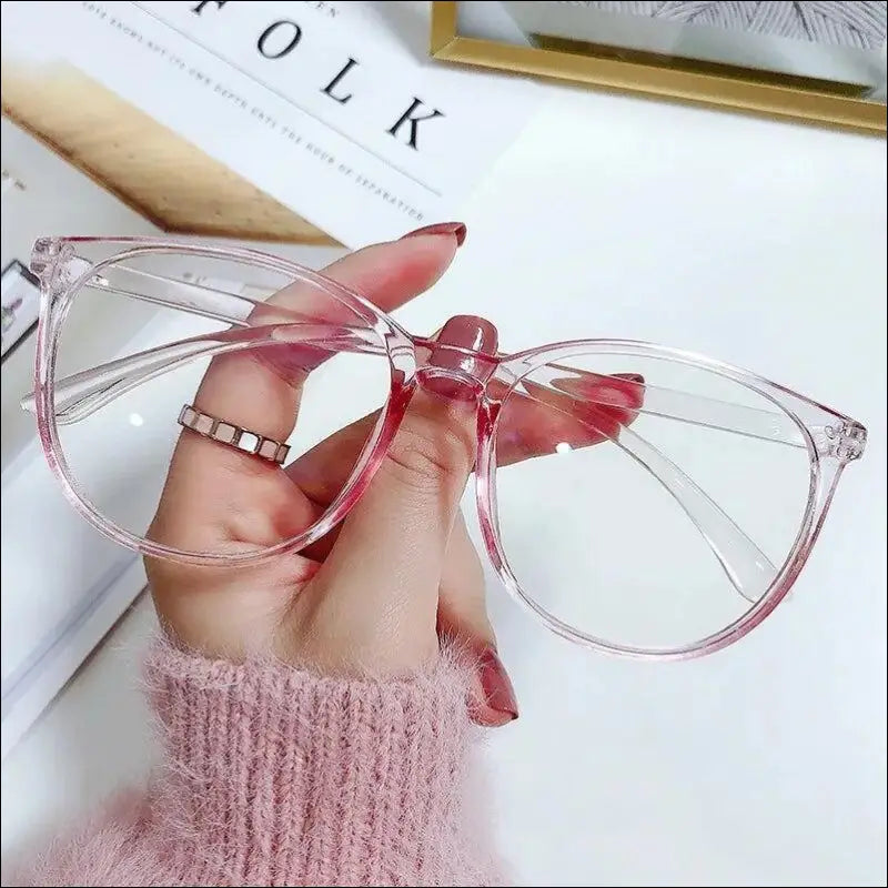 ’Transparent Computer Glasses Frame for Women & Men - Anti Blue Light Round with Optical Lenses’ - Transparent