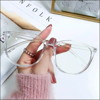’Transparent Computer Glasses Frame for Women & Men - Anti Blue Light Round with Optical Lenses’ - Transparent