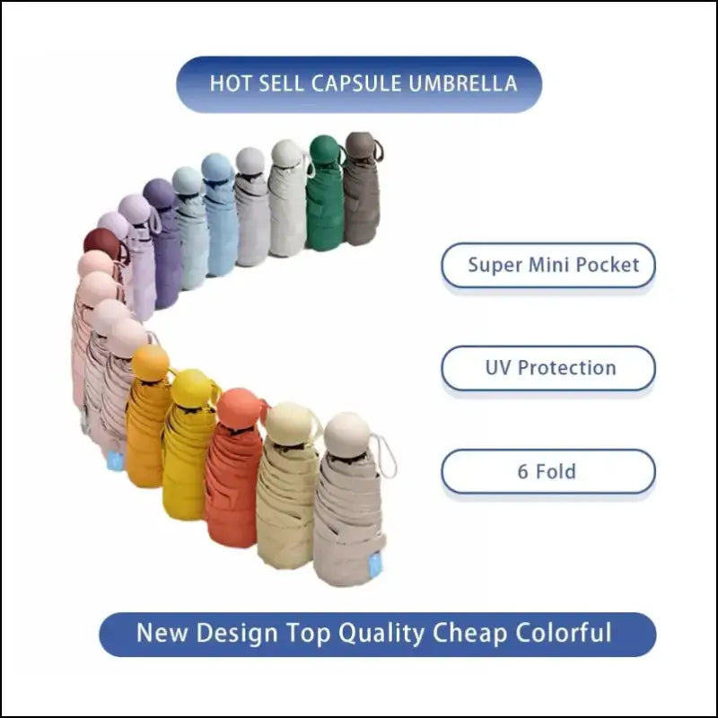 Travel Umbrella Compact Lightweight Portable Automatic Strong Waterproof Folding with 6 Rib Reinforced Auto Open Close