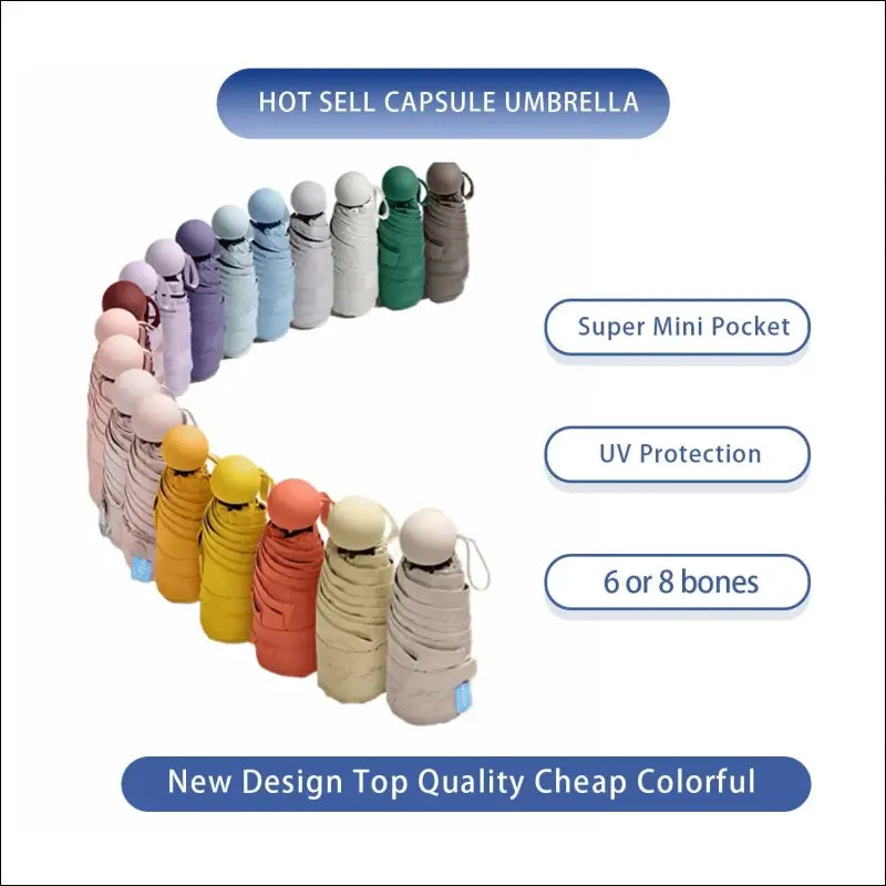 Travel Umbrella Compact Lightweight Portable Automatic Strong Waterproof Folding with 6 Rib Reinforced Auto Open Close