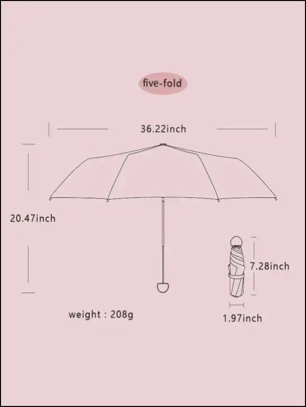 Travel Umbrella Compact Lightweight Portable Automatic Strong Waterproof Folding with 6 Rib Reinforced Auto Open Close