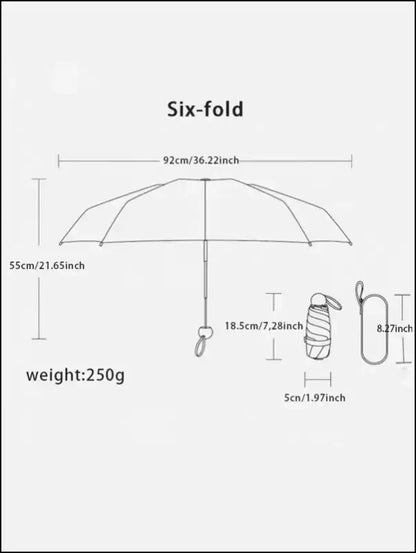 Travel Umbrella Compact Lightweight Portable Automatic Strong Waterproof Folding with 6 Rib Reinforced Auto Open Close