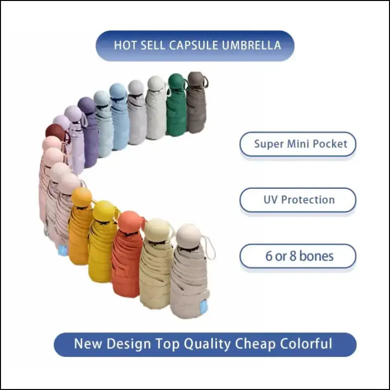 Travel Umbrella Compact Lightweight Portable Automatic Strong Waterproof Folding with 6 Rib Reinforced Auto Open Close