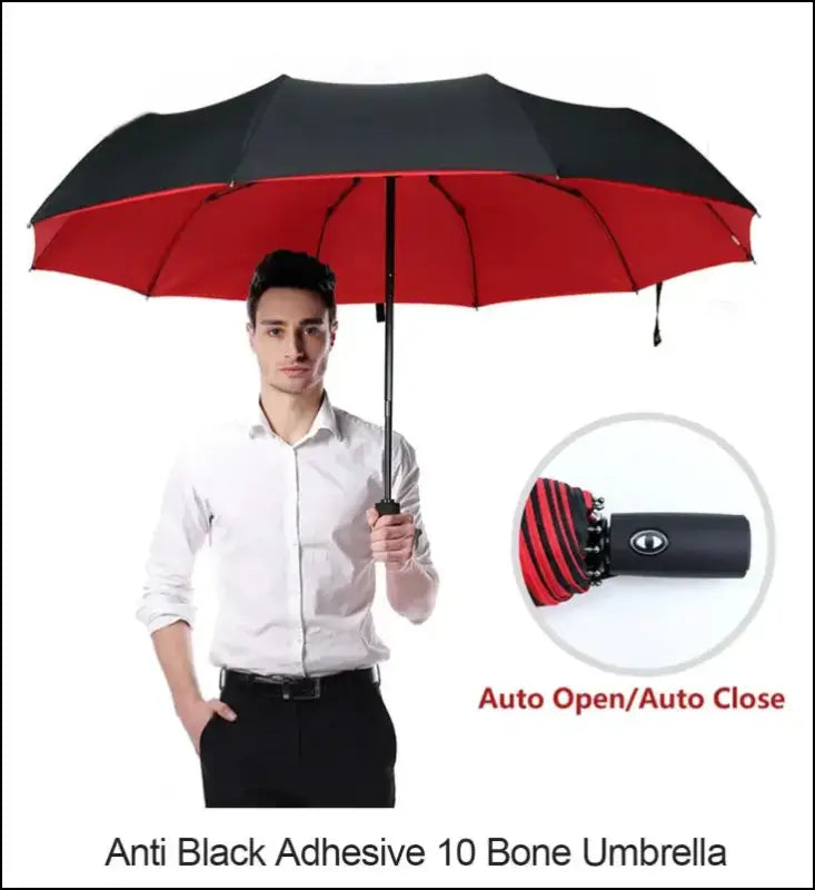 Travel Umbrella Compact Lightweight Portable Automatic Strong Waterproof Folding with 6 Rib Reinforced Auto Open Close