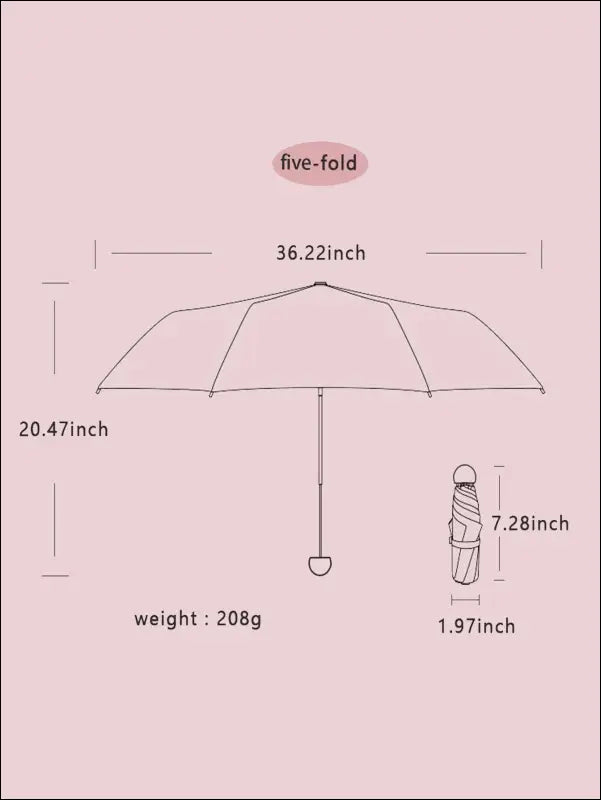 Travel Umbrella Compact Lightweight Portable Automatic Strong Waterproof Folding with 6 Rib Reinforced Auto Open Close