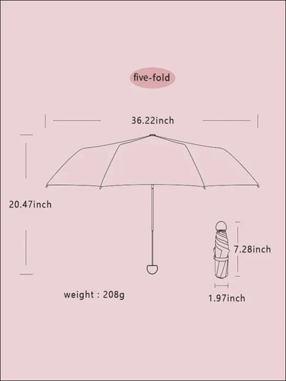 Travel Umbrella Compact Lightweight Portable Automatic Strong Waterproof Folding with 6 Rib Reinforced Auto Open Close