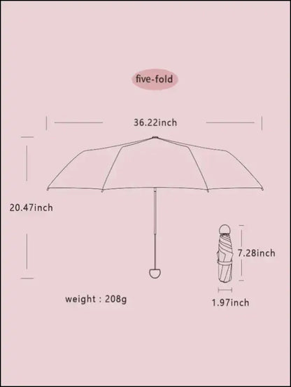 Travel Umbrella Compact Lightweight Portable Automatic Strong Waterproof Folding with 6 Rib Reinforced Auto Open Close