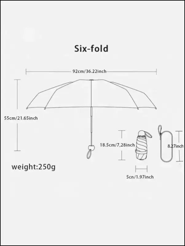Travel Umbrella Compact Lightweight Portable Automatic Strong Waterproof Folding with 6 Rib Reinforced Auto Open Close