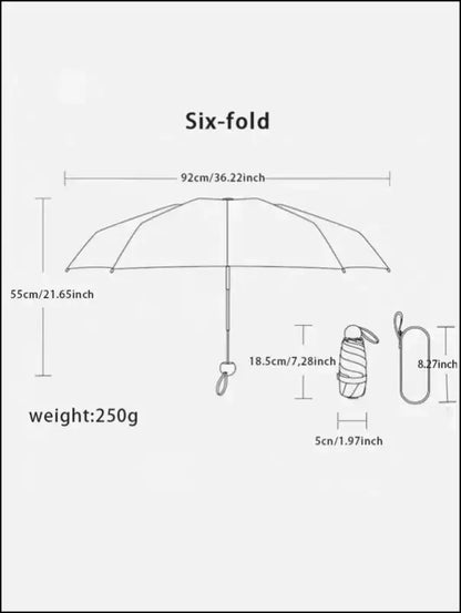 Travel Umbrella Compact Lightweight Portable Automatic Strong Waterproof Folding with 6 Rib Reinforced Auto Open Close