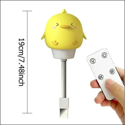 USB LED Night Light | Cute Cartoon Bear Chick and Kitten Lamps | Remote Control Bedside Lamp for Children’s Bedroom