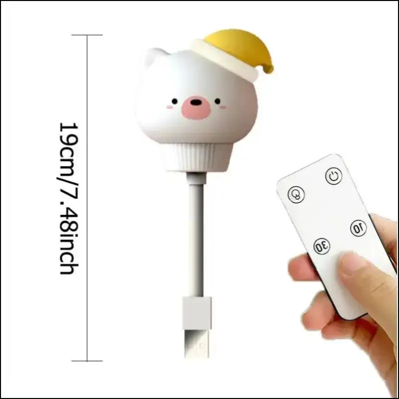 USB LED Night Light | Cute Cartoon Bear Chick and Kitten Lamps | Remote Control Bedside Lamp for Children’s Bedroom
