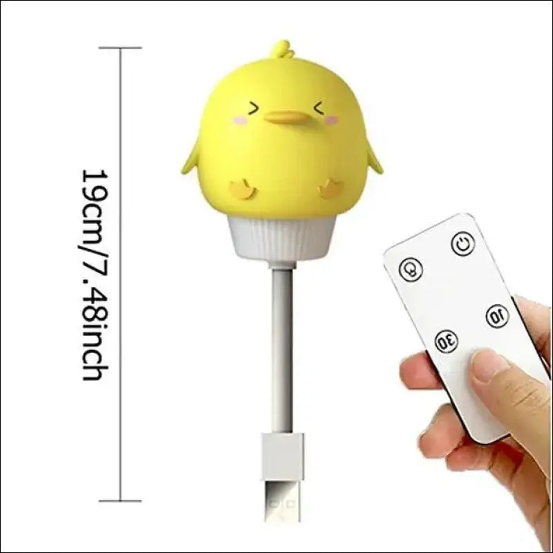 USB LED Night Light | Cute Cartoon Bear Chick and Kitten Lamps | Remote Control Bedside Lamp for Children’s Bedroom