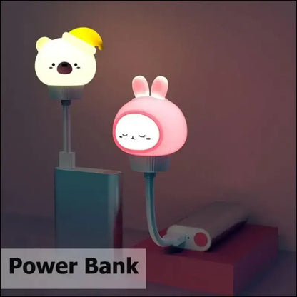 USB LED Night Light | Cute Cartoon Bear Chick and Kitten Lamps | Remote Control Bedside Lamp for Children’s Bedroom