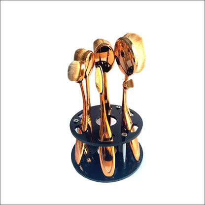 Vanity 6 Pc Oval Beauty Brushes With Caddy Organizer