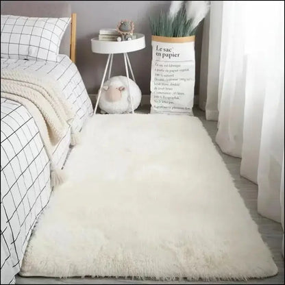 VIKAMA Silk Wool Rugs for Women’s Bedroom Soft Floor Mats Luxurious Room Carpet Foot Bed Sleeping Area