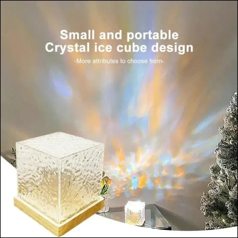 Water Ripple Projector Night Light - 16-Color Flame Crystal Lamp for Home Decoration & Sunset Ambiance