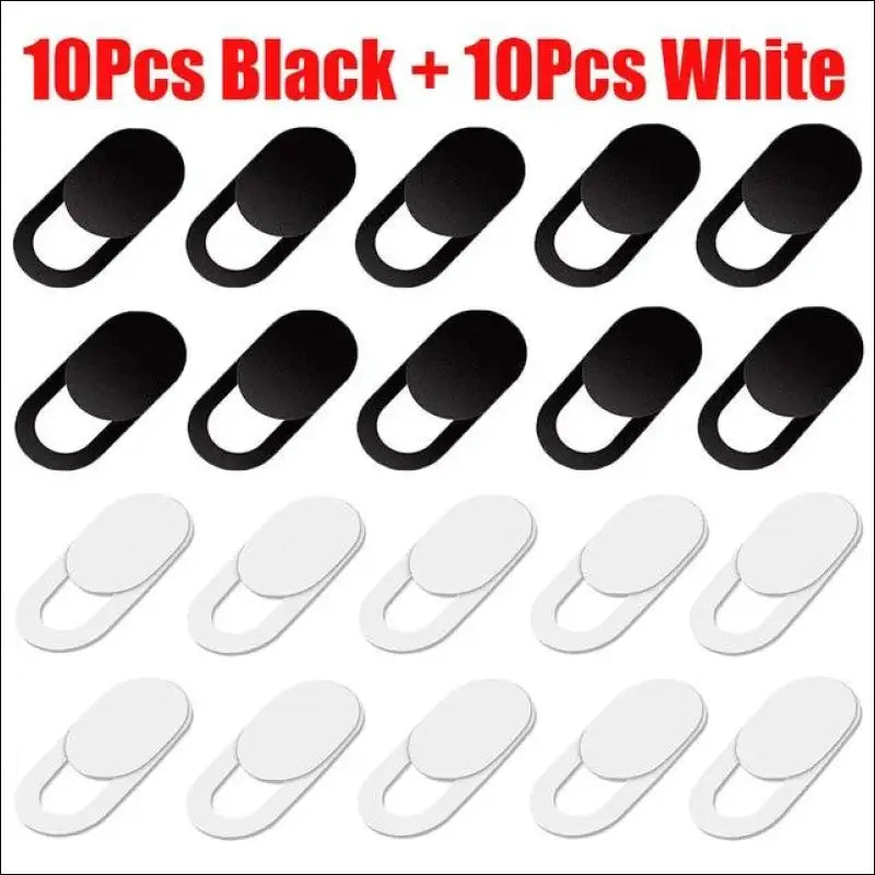 Webcam Cover Shutter Magnet Slider for Privacy | Plastic Camera iPad Laptop Mobile & PC - Black and White