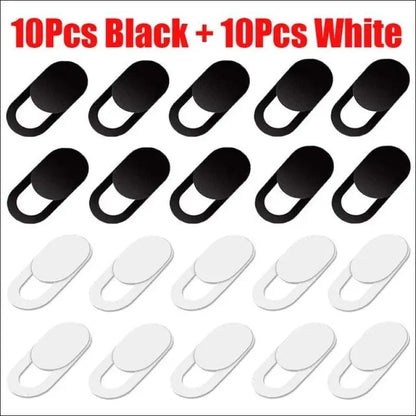Webcam Cover Shutter Magnet Slider for Privacy | Plastic Camera iPad Laptop Mobile & PC - Black and White
