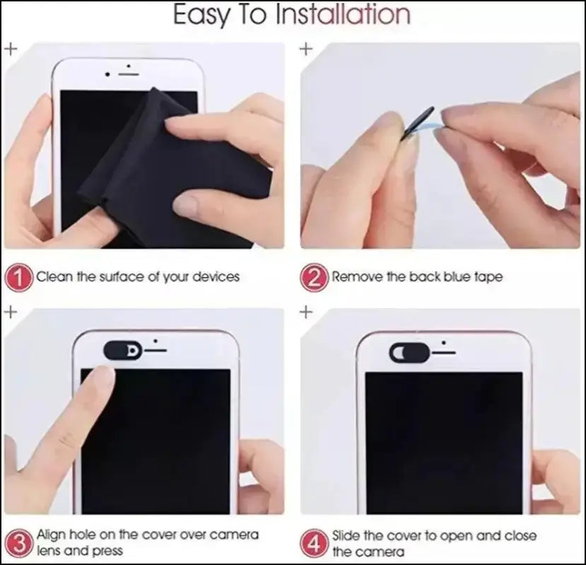 Webcam Cover Shutter Magnet Slider for Privacy | Plastic Camera iPad Laptop Mobile & PC